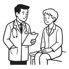 Fototapeta premium Digital Health Doctor Patient Consultation Silhouette EPS