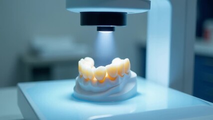 Video A dental device with a tooth mounted on it, suitable for medical and educational purposes