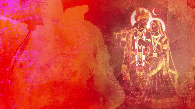 Radha Krishna Animation with Premium Spiritual Background &ndash; Hindu Devotional Video