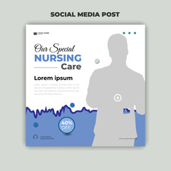 Our Special Nursing Care Social Media Post Design Template