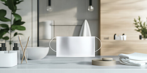 Face Mask Packaging Mockup in Modern Beauty Layou