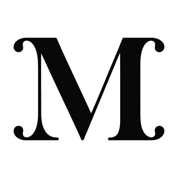 Elegant Serif Capital Letter M Initial Icon