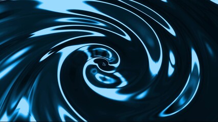 Abstract swirling metallic liquid vortex is rotating in 3D render, technology concept