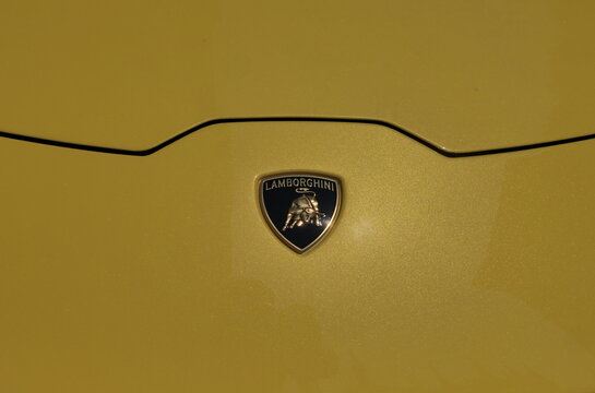 Super car exposed at Mimo, international motor show in Milan. Logo Porsche