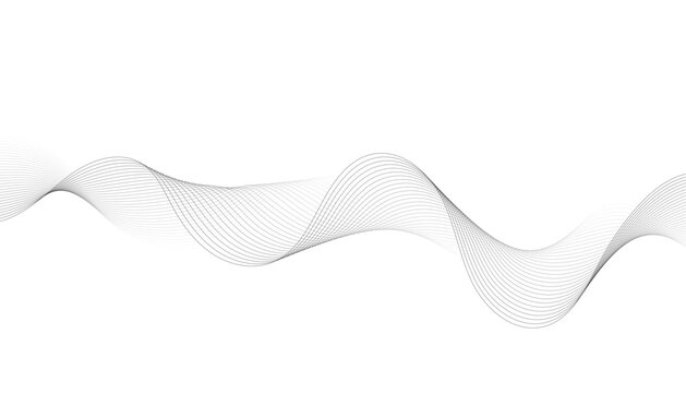 Minimal Black Line Wave Abstract Background