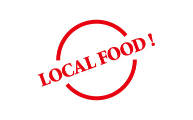 LOCAL FOOD ! - LOCAL FOOD ! text written on Red Rubber Stamp
