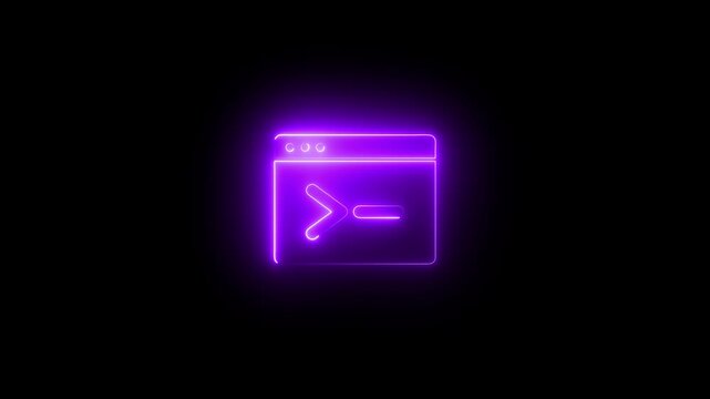 Purple Neon Command Prompt Icon terminal