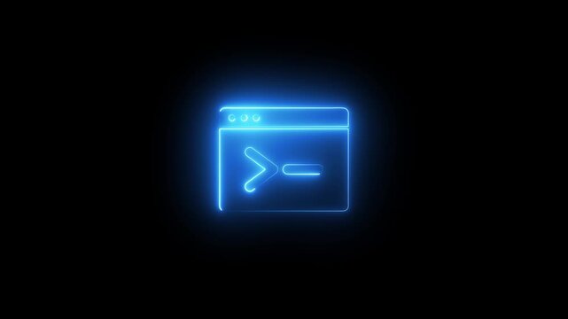 Blue Neon Command Prompt Icon terminal