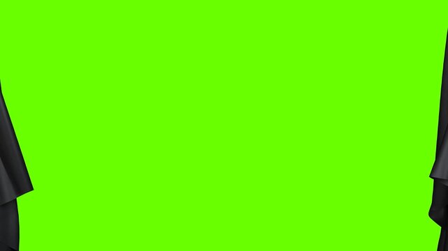 Black ripping cloth on green screen for video editing and special effects