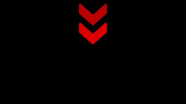 Red Downward Arrow Icon on Black Background direction
