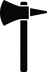 Black silhouette of a fire axe with a pointed spike