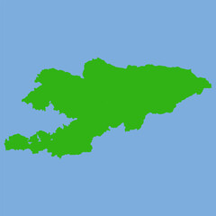 Fototapeta premium Kyrgyzstan Map - Green World Map International vector template with High detailed isolated on blue background - Vector