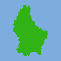 Luxembourg Map - Green World Map International vector template with High detailed isolated on blue background - Vector