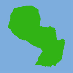 Obraz premium Paraguay Map - Green World Map International vector template with High detailed isolated on blue background - Vector