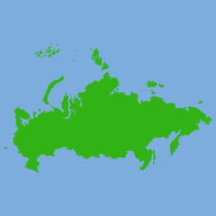 Russia Map - Green World Map International vector template with High detailed isolated on blue background - Vector