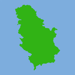 Serbia Map - Green World Map International vector template with High detailed isolated on blue background - Vector