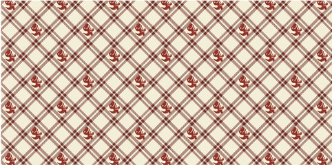 Checkered pattern with dino icons, for clothes, jackets, backgrounds, etc., pattern for textile fabric.
