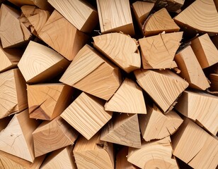 Stacked firewood close-up