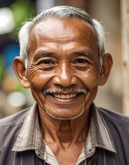 Smiling elderly man portrait