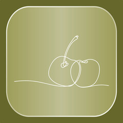 Simple line art drawing of cherries