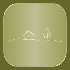 Simple house and tree line draw