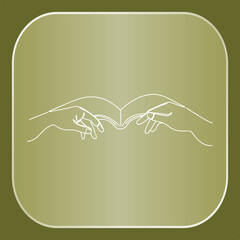 Hands Opening a Book Drawing