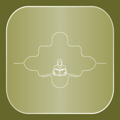 Person Reading Book Line Drawing