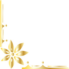 Minimal Thai-inspired decorative border with smooth curved lines, modern ornamental pattern suitable for frames, layout design, and graphic decoration on black background.