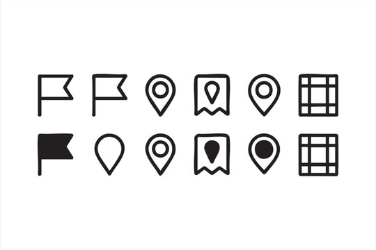 Route Marker and Flag Symbol Set for Mapping Tools and Dashboards