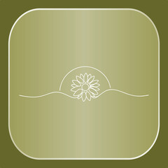 Minimalist Line Art Flower Bloom Icon with Simple Organic Design for Nature Concepts