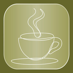Elegant Minimalist Coffee Cup Lineart Featuring Warm Steam for a Hot Beverage Icon Design