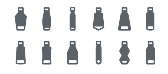 Collection of different zipper types, zipper pull designs, metal and plastic teeth, clothing accessory outline vector, fashion detail clip art set flat vector illustration. © Mahnoor