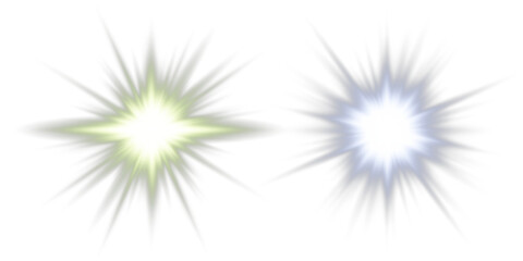 Fototapeta premium Colorful lens flare effect with shining stars. Bright beams radiate outward creating magical glow. Ideal for sci-fi or fantasy art. PNG
