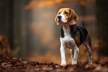 Beagle Dog in the Woods