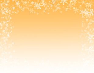 Snowflake Frame on Orange Gradient Background