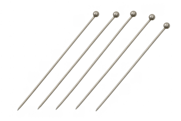 Four metal sewing pins for tailoring and craft