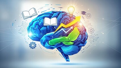 Knowledge growth illustrated visually, Educational insights represented through dynamic visuals