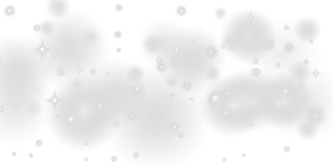 White dust particles drift through bokeh and blur with sparkle, glitter, shimmer, and gentle glow, filled with twinkle, sparks, luminous highlights for Christmas and New Year. PNG winter snow. © cloudstock