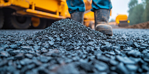 Raw aggregate material on construction site during day Generative AI