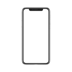 Close-up of Silver/White Modern Smartphone Mockup Template with Blank Screen for App Interface UI/UX Presentation and Design.