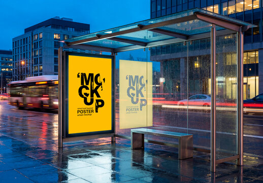 Bus Stop Poster Mockup