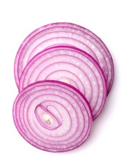 Stacked onion slices, vibrant purple