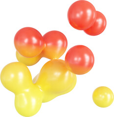 3D Playful colorful gradient rainbow metaball shape, creative graphic abstract form isolated clipart. Render of geometric modern illustration