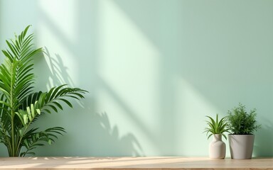 Clean Background for Online Meetings with Greenery. High quality