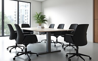 Modern office meeting room table and chairs. High quality