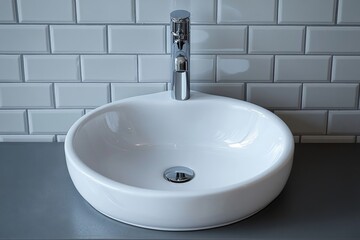 Top view of a white kitchen with a wooden eating table and chairs near a window, creating a bright and spacious cooking area, Generative AI