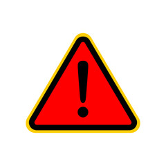 Red warning triangle with exclamation mark on