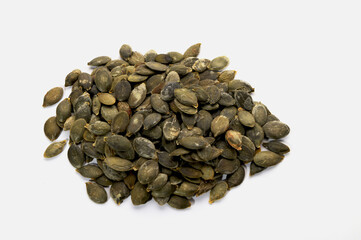 Premium Raw Pumpkin Seeds on White Background – Natural Nutritious Plant-Based Superfood