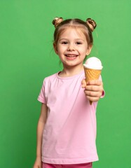 Smiling girl holding ice cream cone (2)
