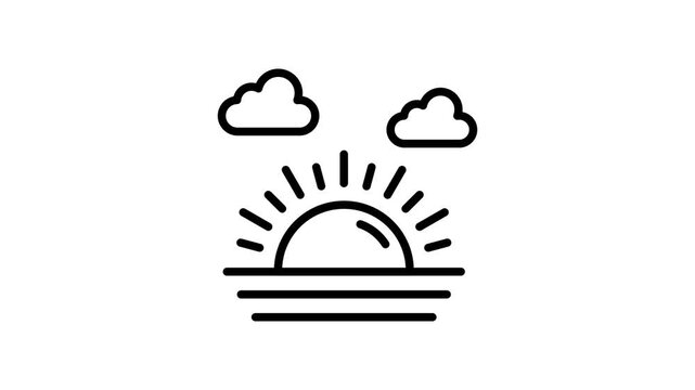 Take a look at this animated vector icon of sunrise, representing with clouds and sunlight